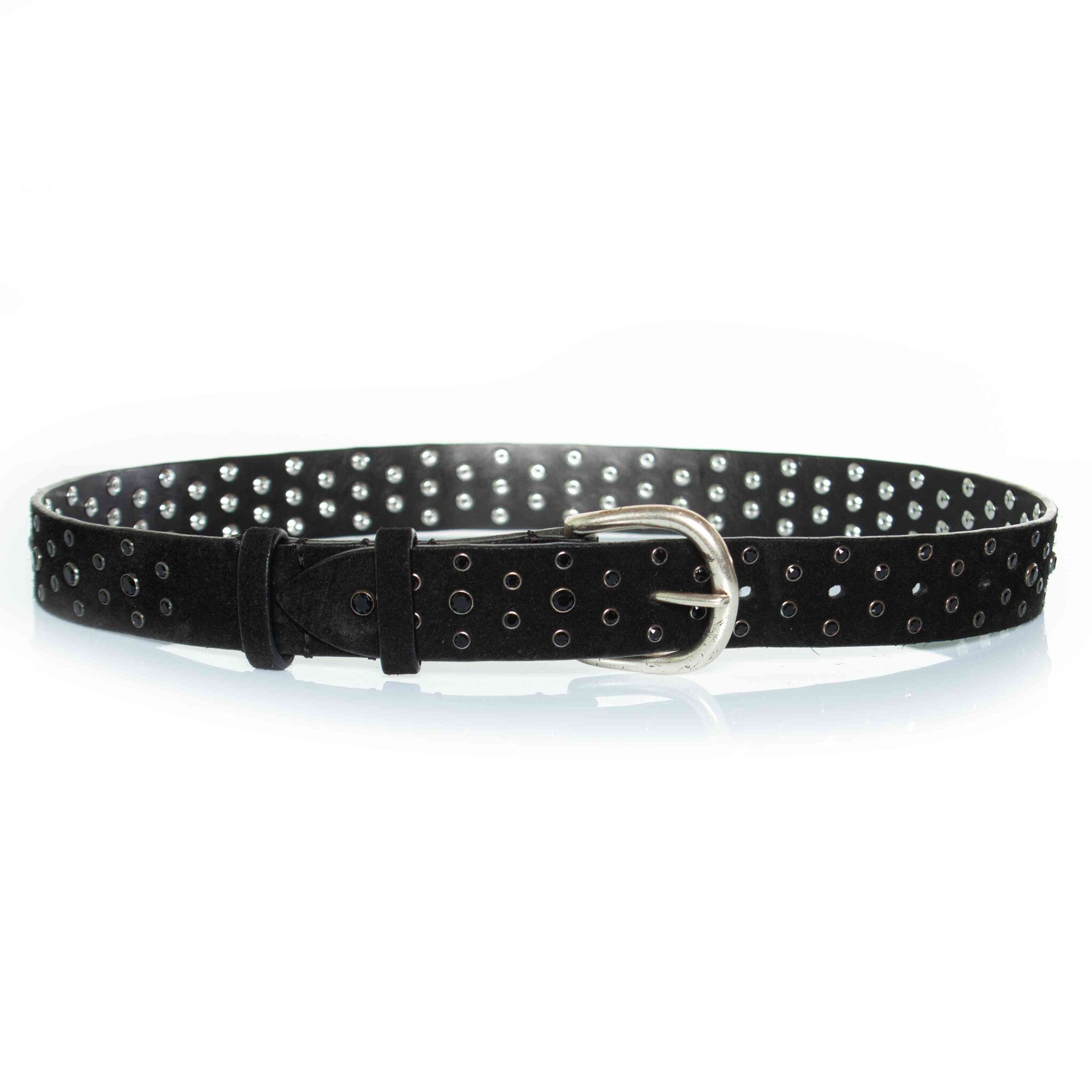 Isabel Marant, Black suede belt with black stones