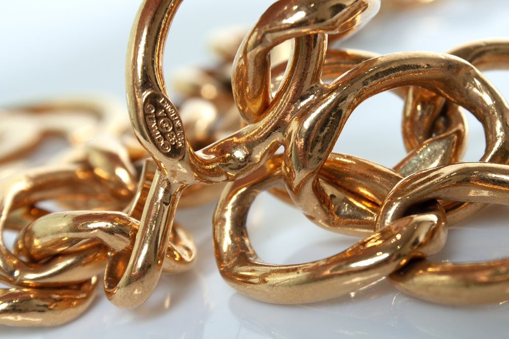 Chanel, gold plated metal 93 belt - necklace with cc logo
