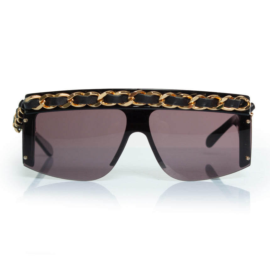 Chanel, vintage black chain sunglasses