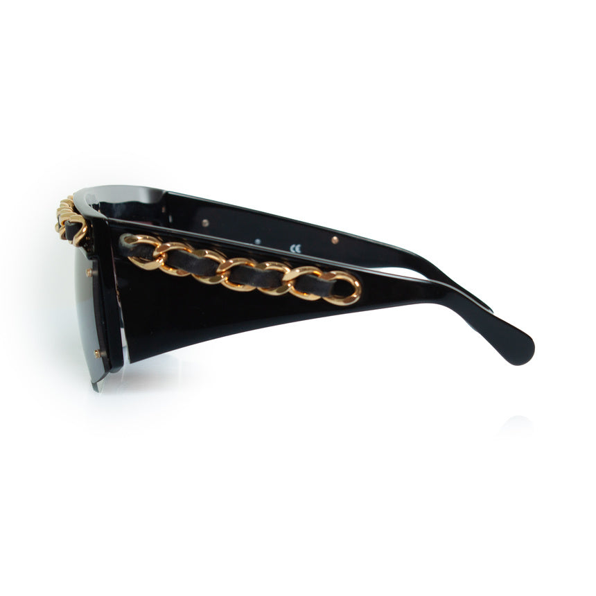 Chanel, vintage black chain sunglasses