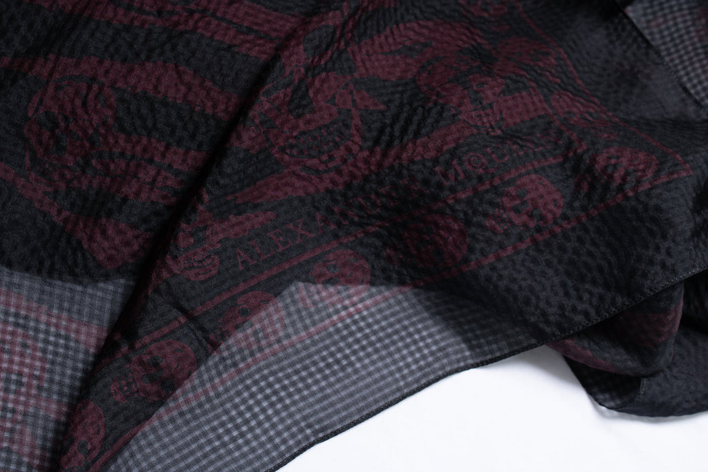 Alexander McQueen, sheer skull printed scarf