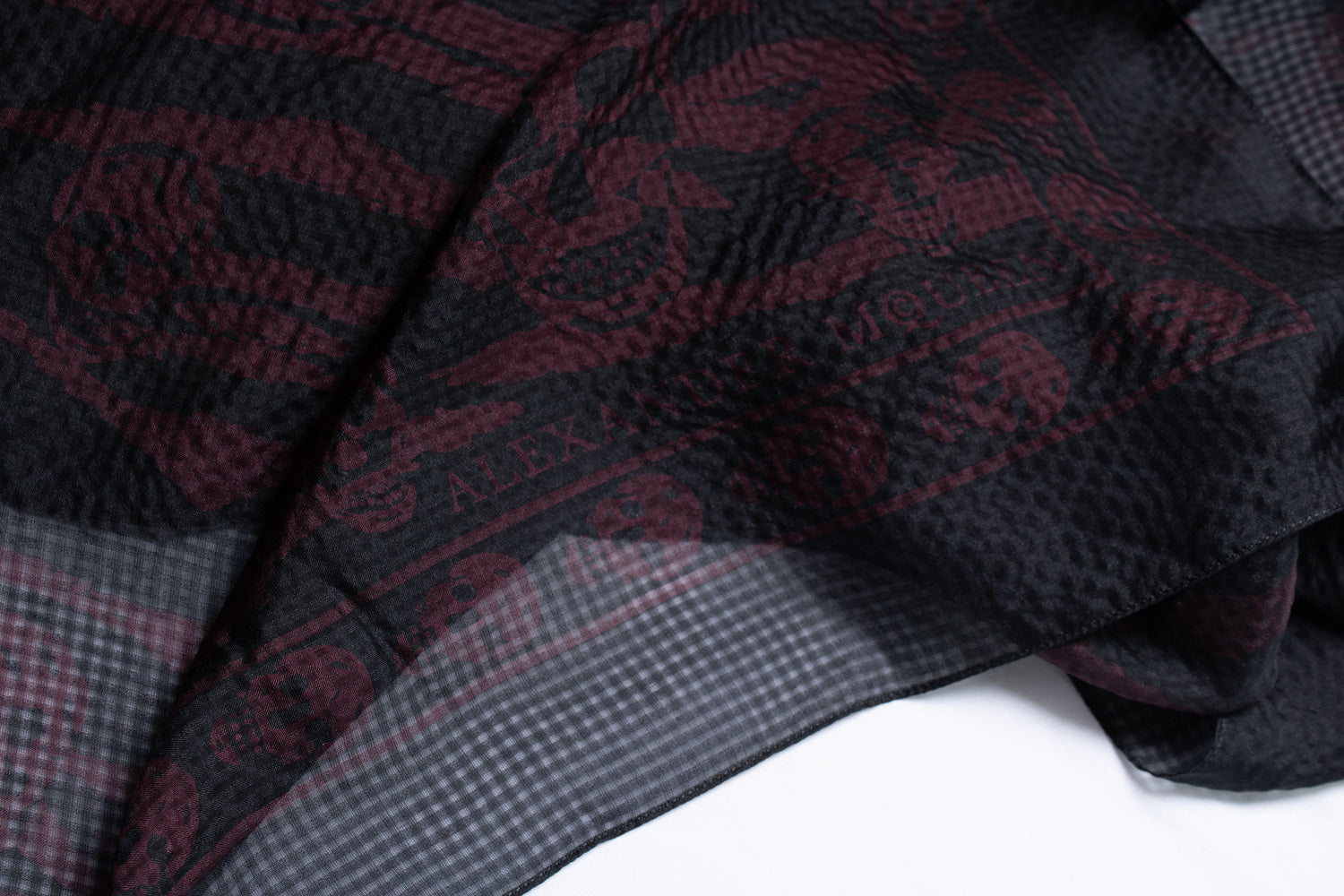 Alexander McQueen, sheer skull printed scarf
