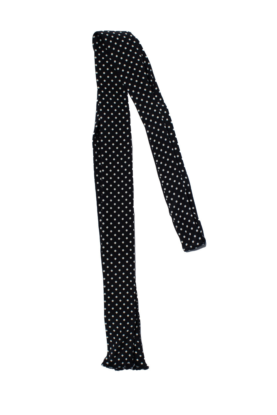 Saint Laurent, skinny black dotted silk scarf
