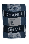 Chanel, Cashmere CC Cinema scarf in blue and white
