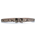 Gucci, python leather belt with gold metal bow