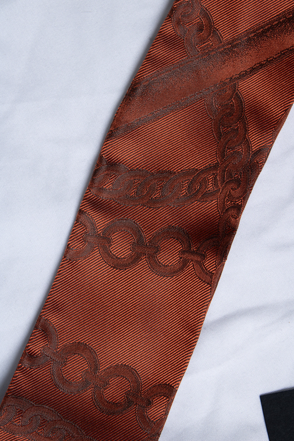 Burberry, orange tie scarf