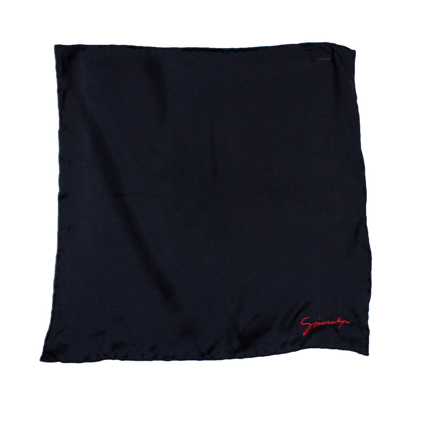 Givenchy, black pocket square with embroidery