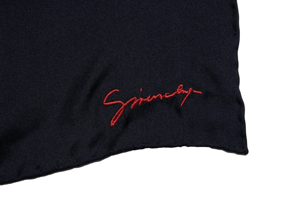 Givenchy, black pocket square with embroidery