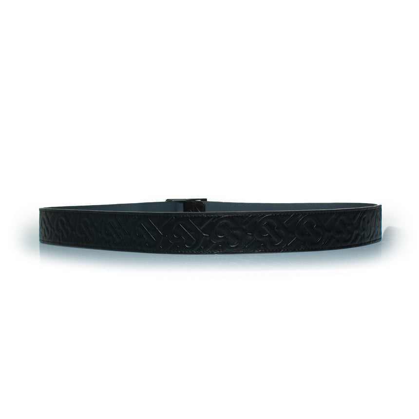 Burberry, B embossed leather belt in black