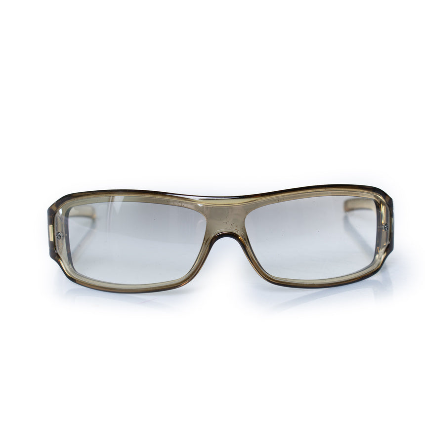 Gucci, Oliver green vintage shield sunglasses