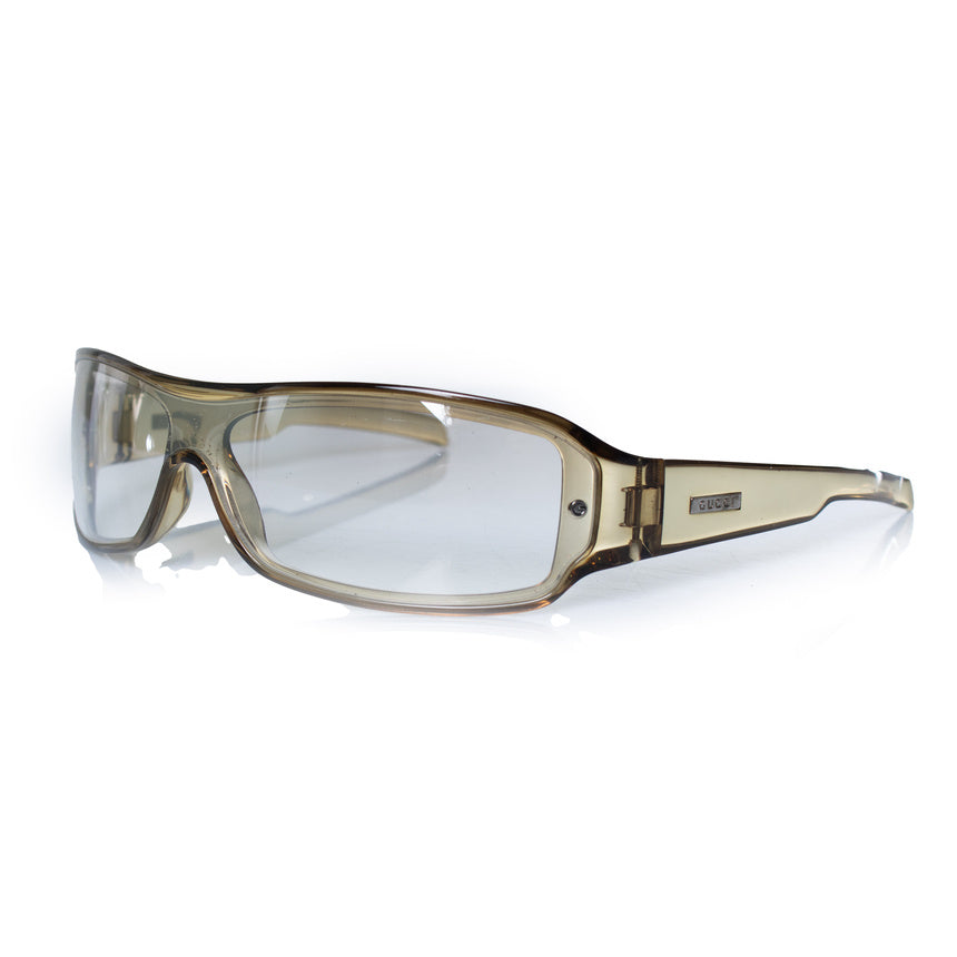 Gucci, Oliver green vintage shield sunglasses
