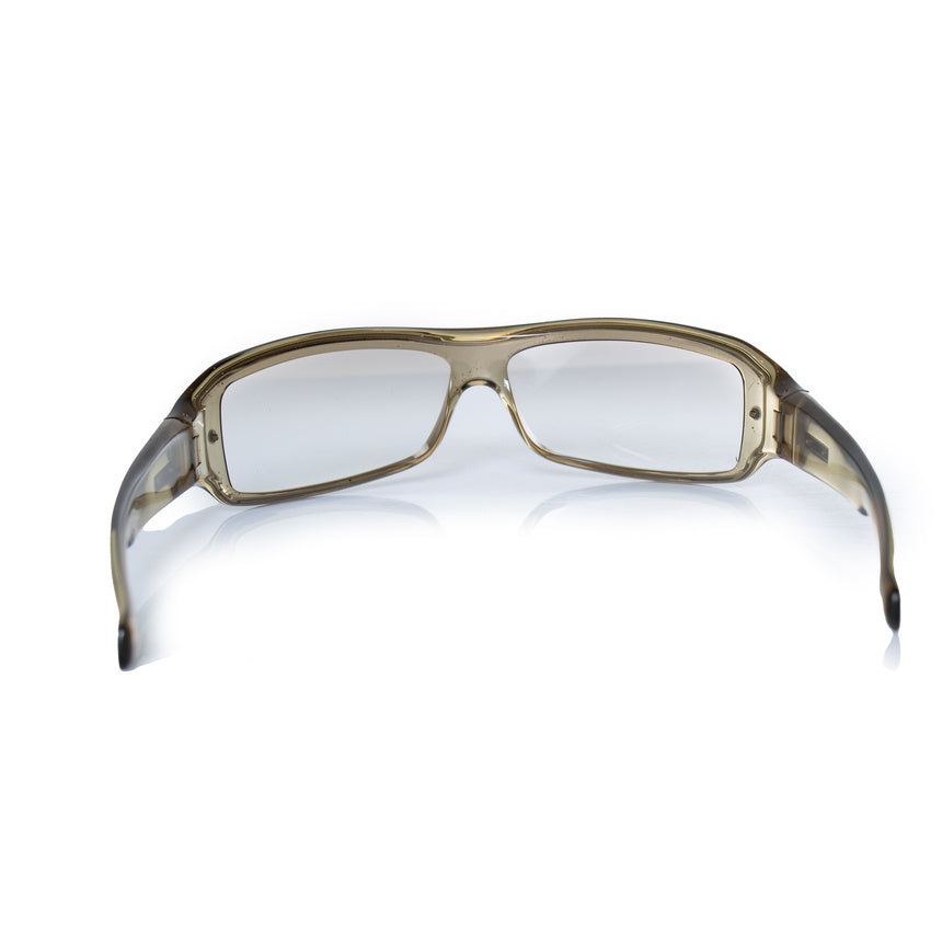 Gucci, Oliver green vintage shield sunglasses