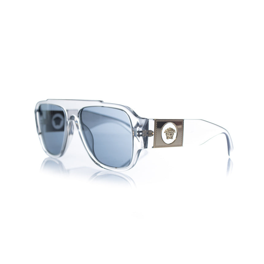 Versace, transparent shield medusa sunglasses