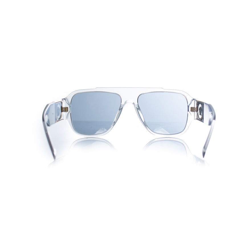 Versace, transparent shield medusa sunglasses