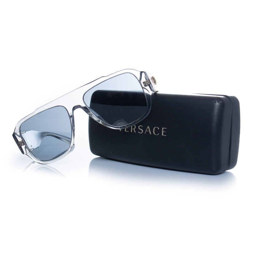 Versace, transparent shield medusa sunglasses