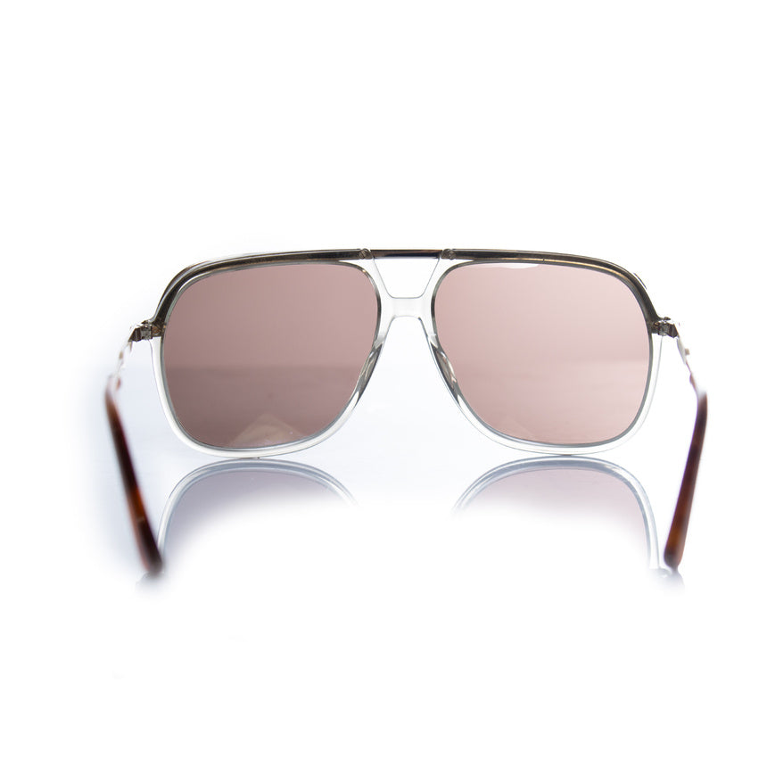 Gucci, transparent and gold aviator