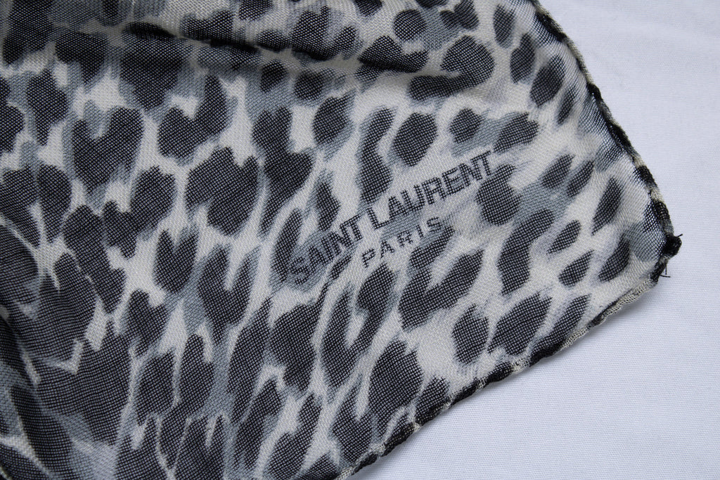 Saint Laurent, leopard printed square scarf