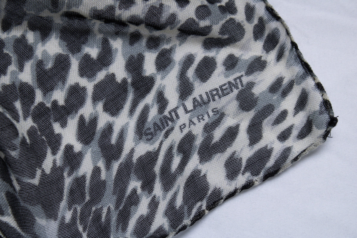 Saint Laurent, leopard printed square scarf
