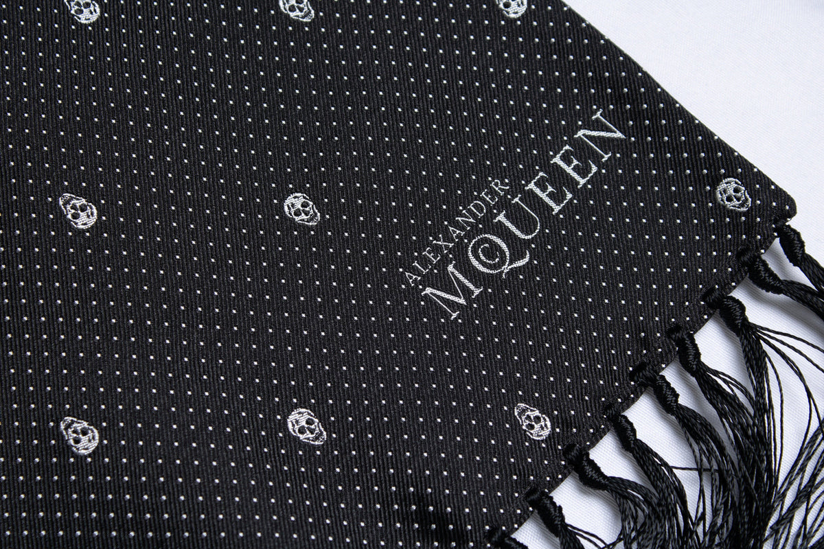 Alexander McQueen, dotted skull tuxedo scarf