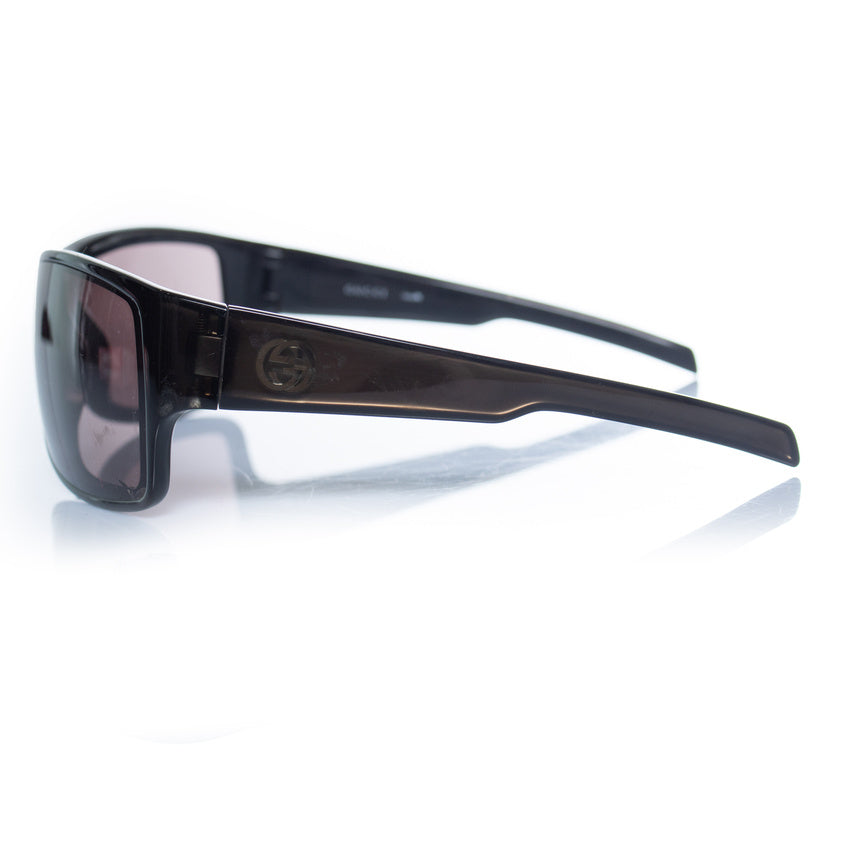 Gucci, shield sunglasses in black
