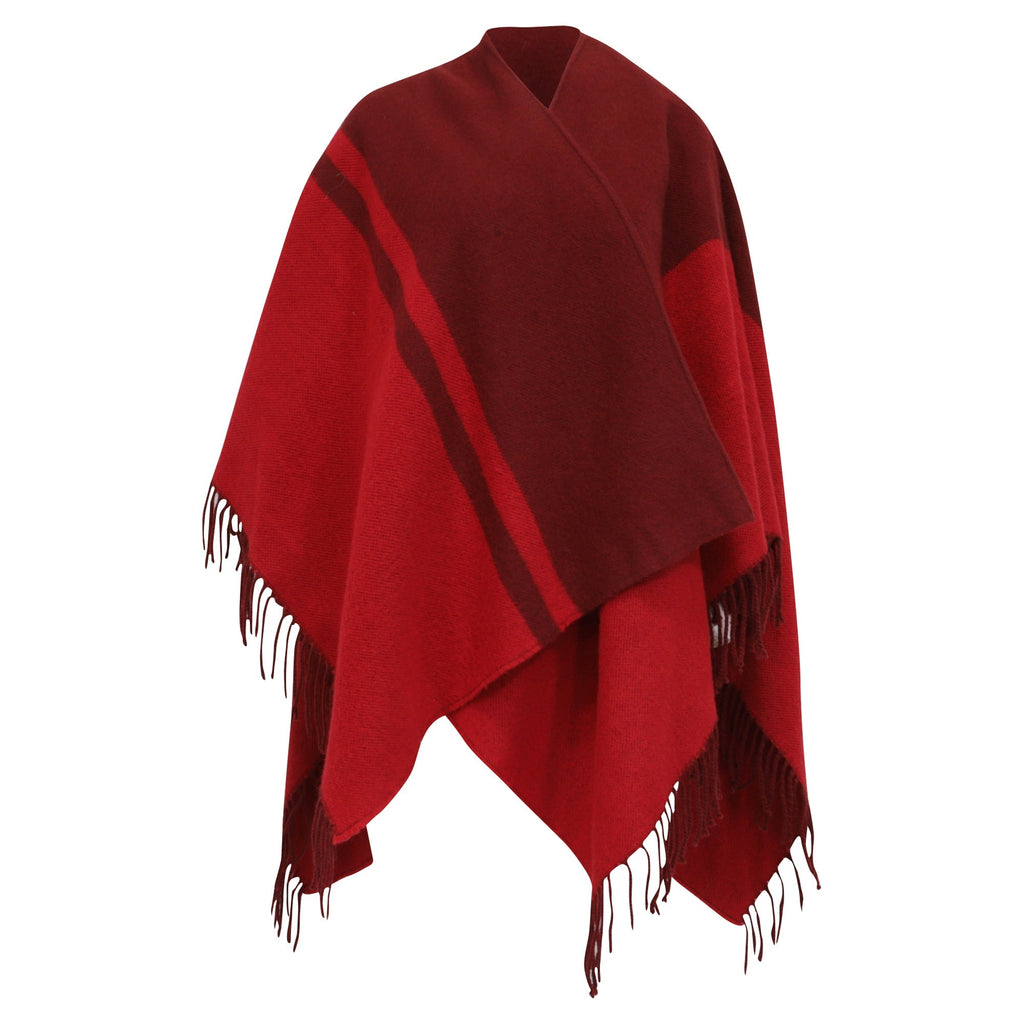 Maje Fringed Shawl in Burgundy Acrylic