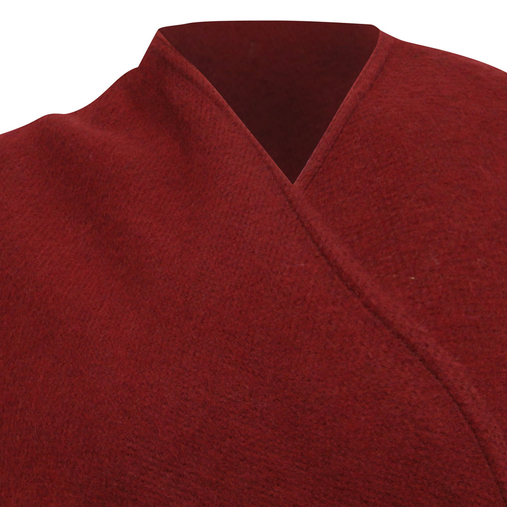 Maje Fringed Shawl in Burgundy Acrylic