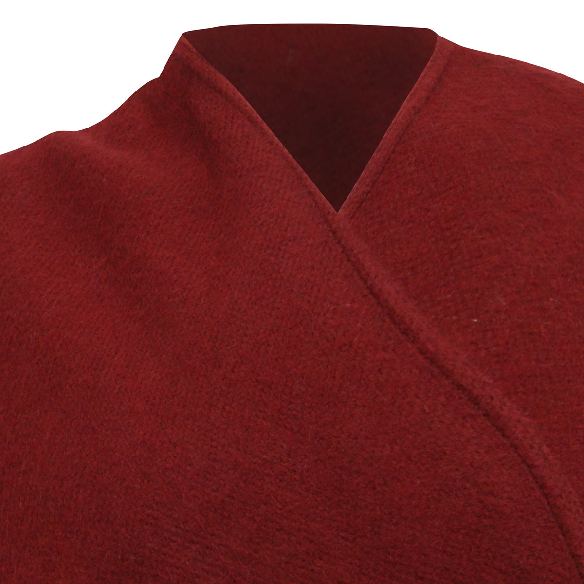 Maje Fringed Shawl in Burgundy Acrylic