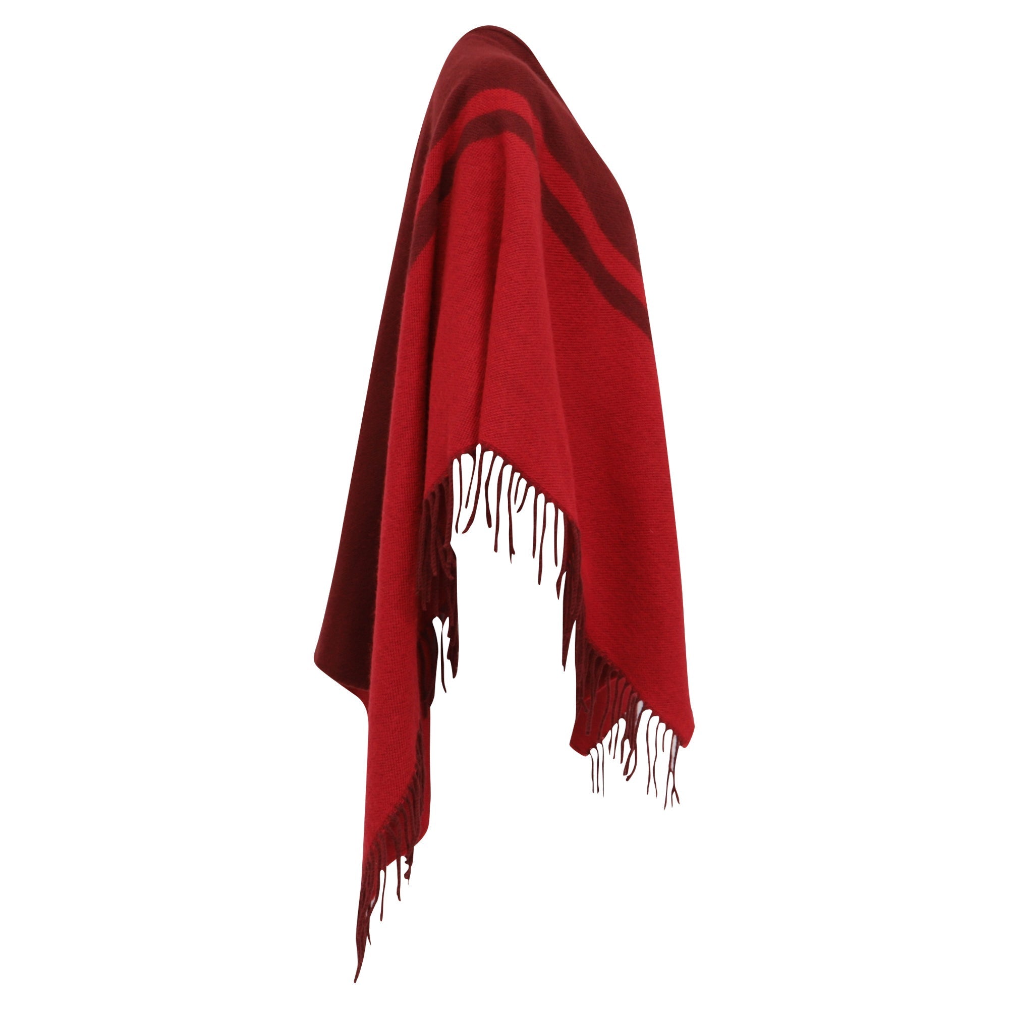 Maje Fringed Shawl in Burgundy Acrylic