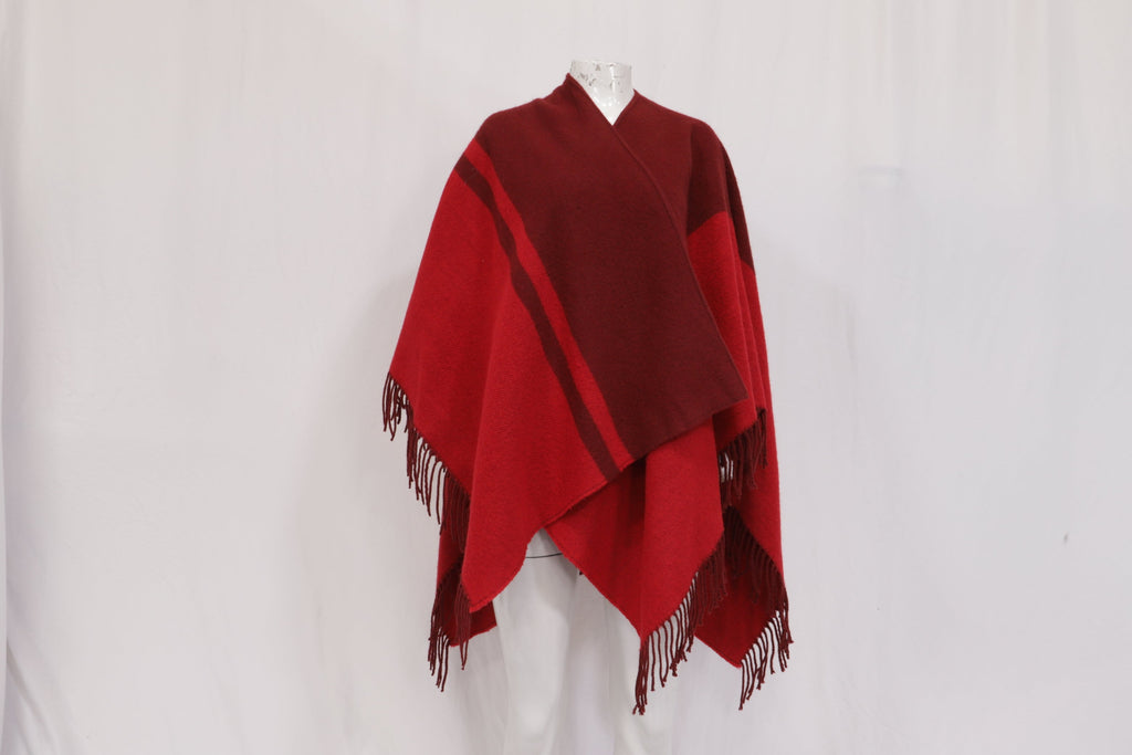 Maje Fringed Shawl in Burgundy Acrylic