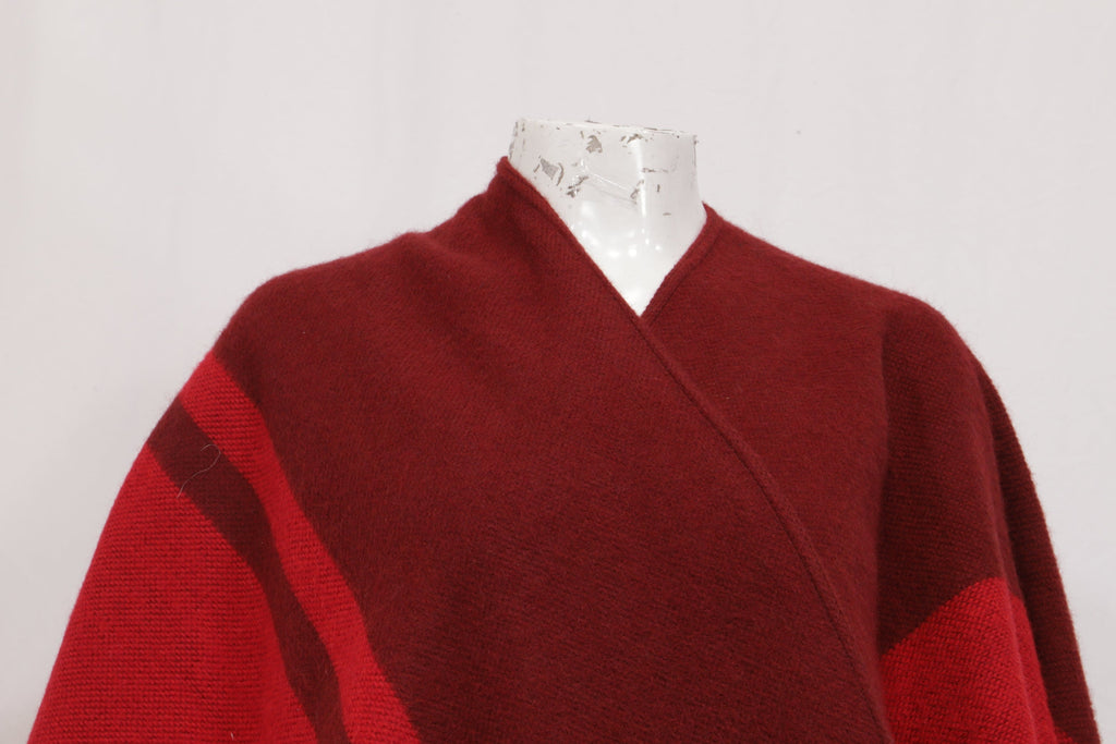 Maje Fringed Shawl in Burgundy Acrylic