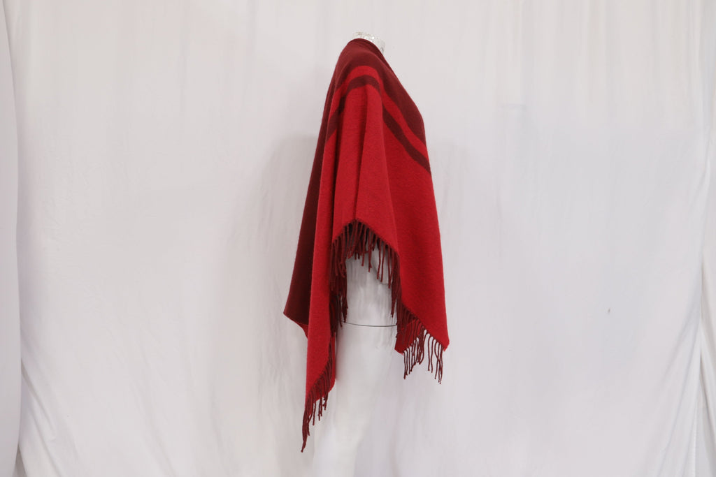 Maje Fringed Shawl in Burgundy Acrylic