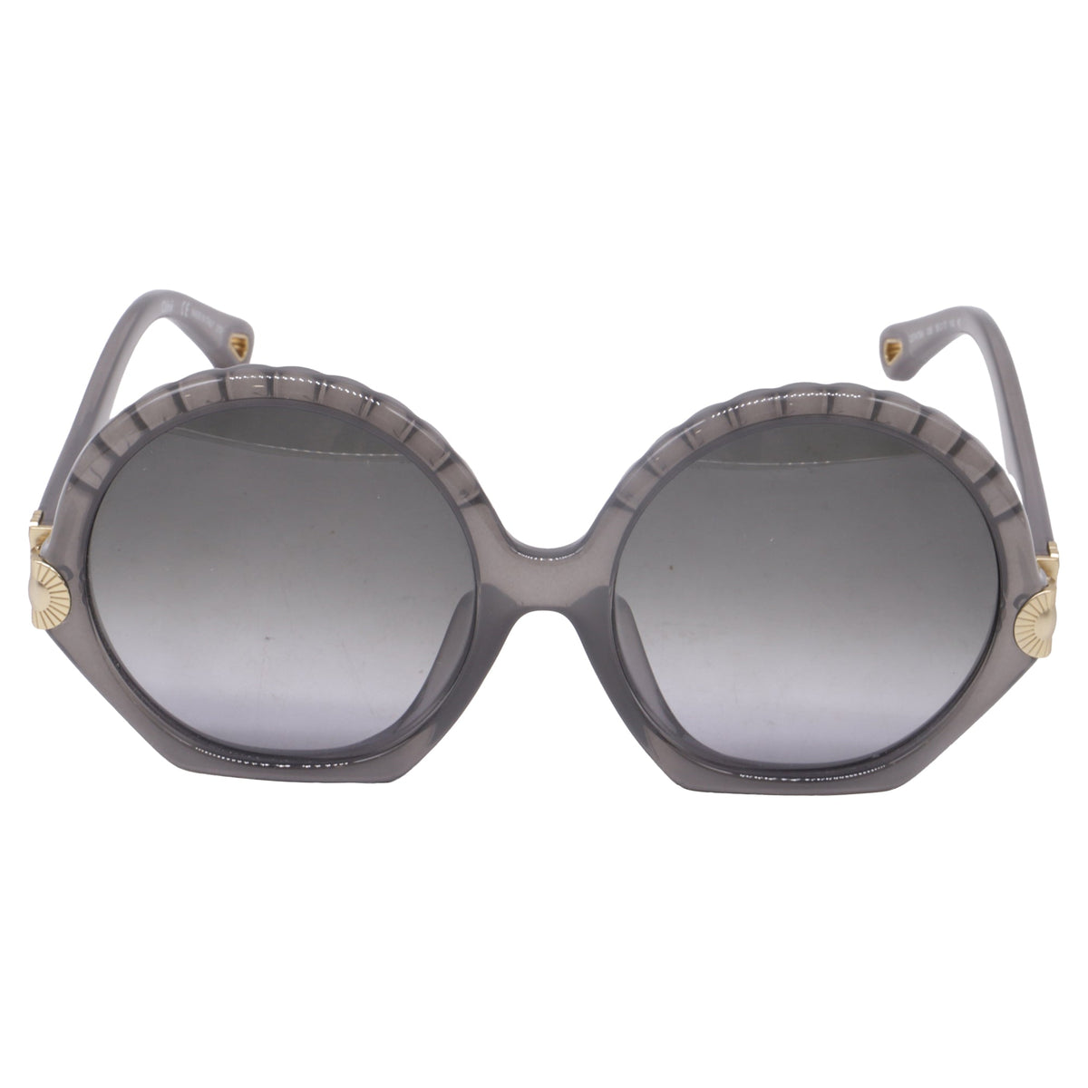 Chloé Vera Seashell Round Sunglasses in Grey Acetate