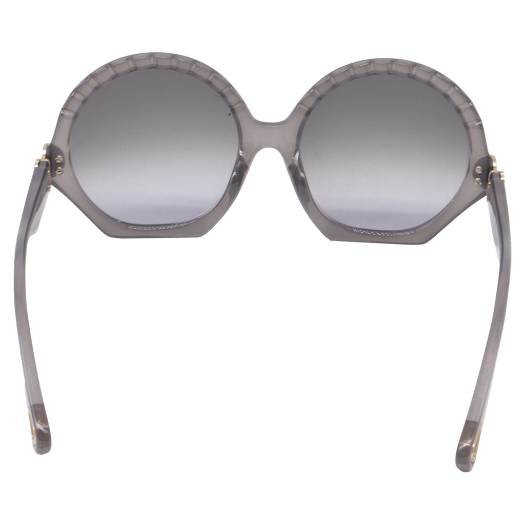 Chloé Vera Seashell Round Sunglasses in Grey Acetate