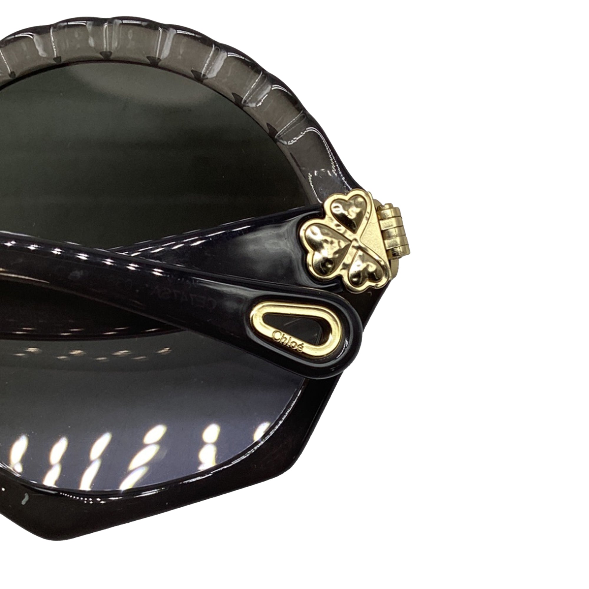 Chloé Vera Seashell Round Sunglasses in Grey Acetate