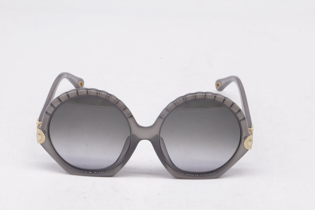 Chloé Vera Seashell Round Sunglasses in Grey Acetate