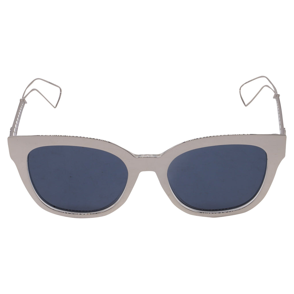 Dior Diorama 1 Mirrored Wayfarer Sunglasses in Silver Acetate