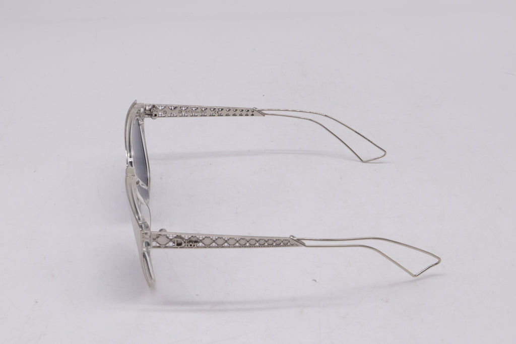 Dior Diorama 1 Mirrored Wayfarer Sunglasses in Silver Acetate