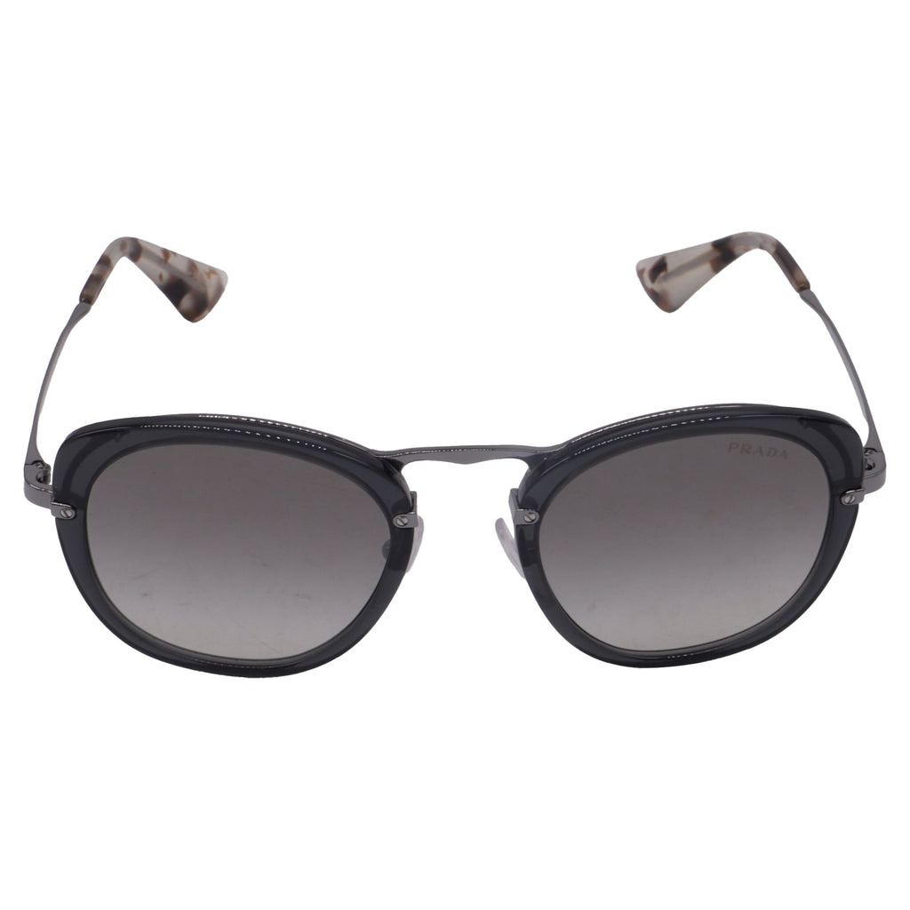 Prada Catwalk SPR58U Oval Sunglasses in Grey Metal