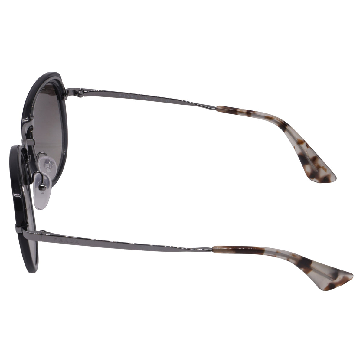 Prada Catwalk SPR58U Oval Sunglasses in Grey Metal