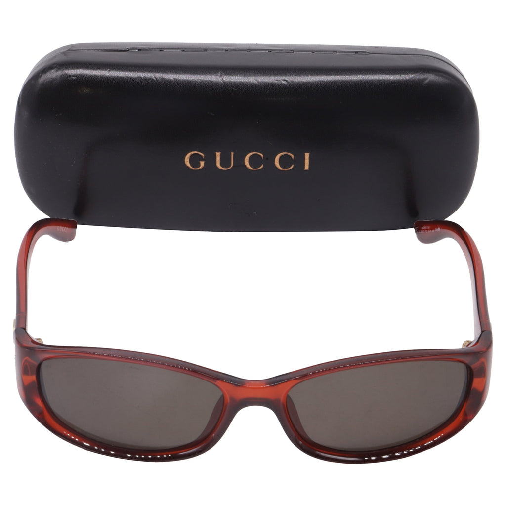 Gucci GG2566/S Interlocking G Sunglasses in Red Acetate