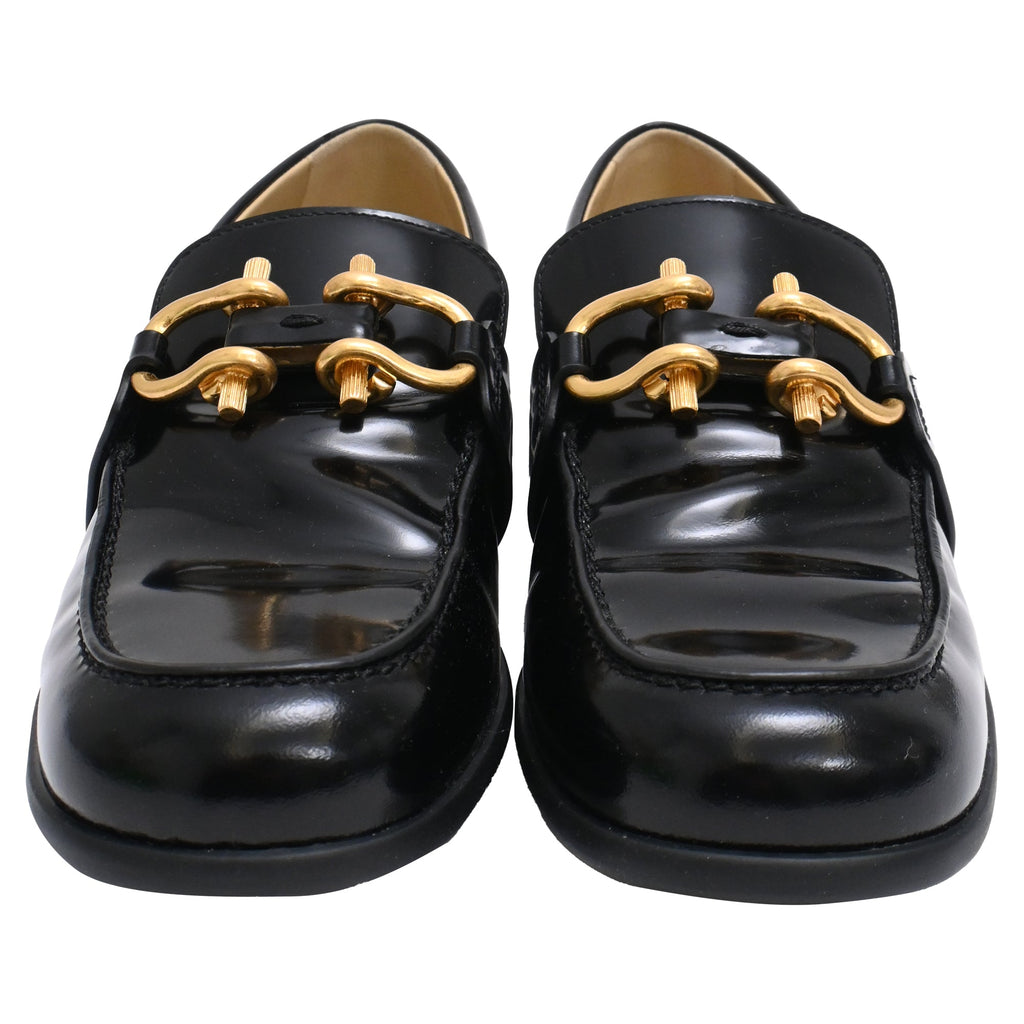 Women's Bottega Veneta Monsieur Loafers in Black Patent Leather