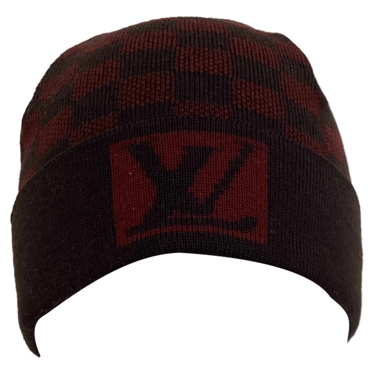 Louis Vuitton Damier Beanie in Burgundy Wool