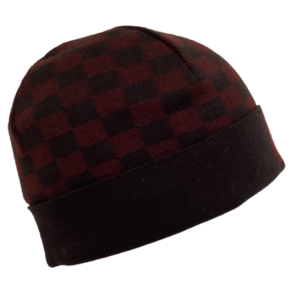 Louis Vuitton Damier Beanie in Burgundy Wool