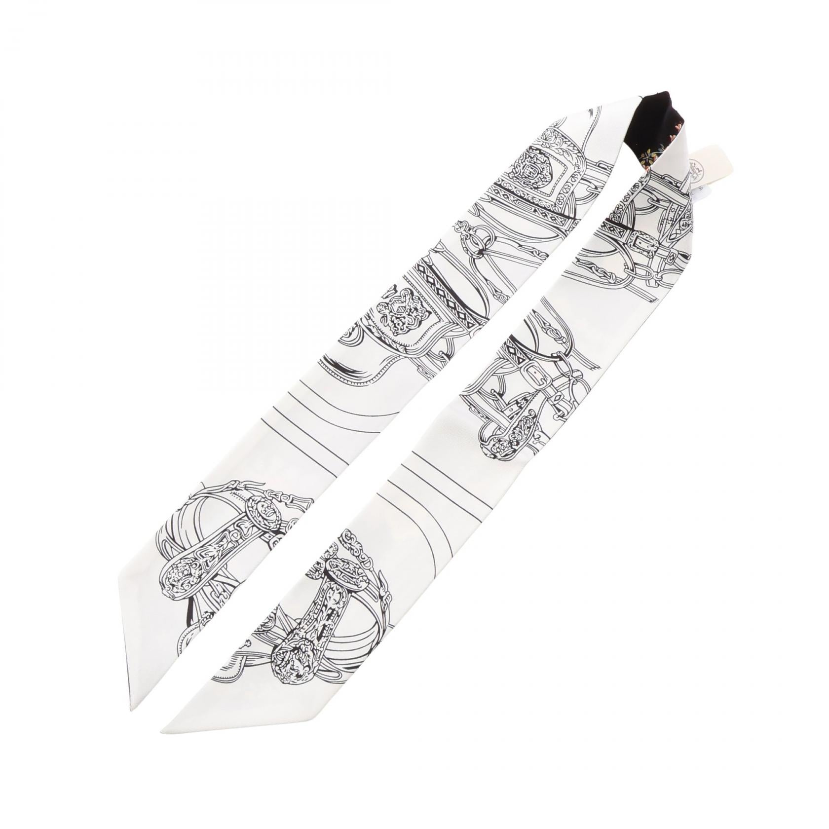 Hermes Brides de Gala en Fleurs Silk Twilly Scarf