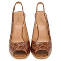 Women's Alaïa Open Toe High Heels in Animal Print Leather