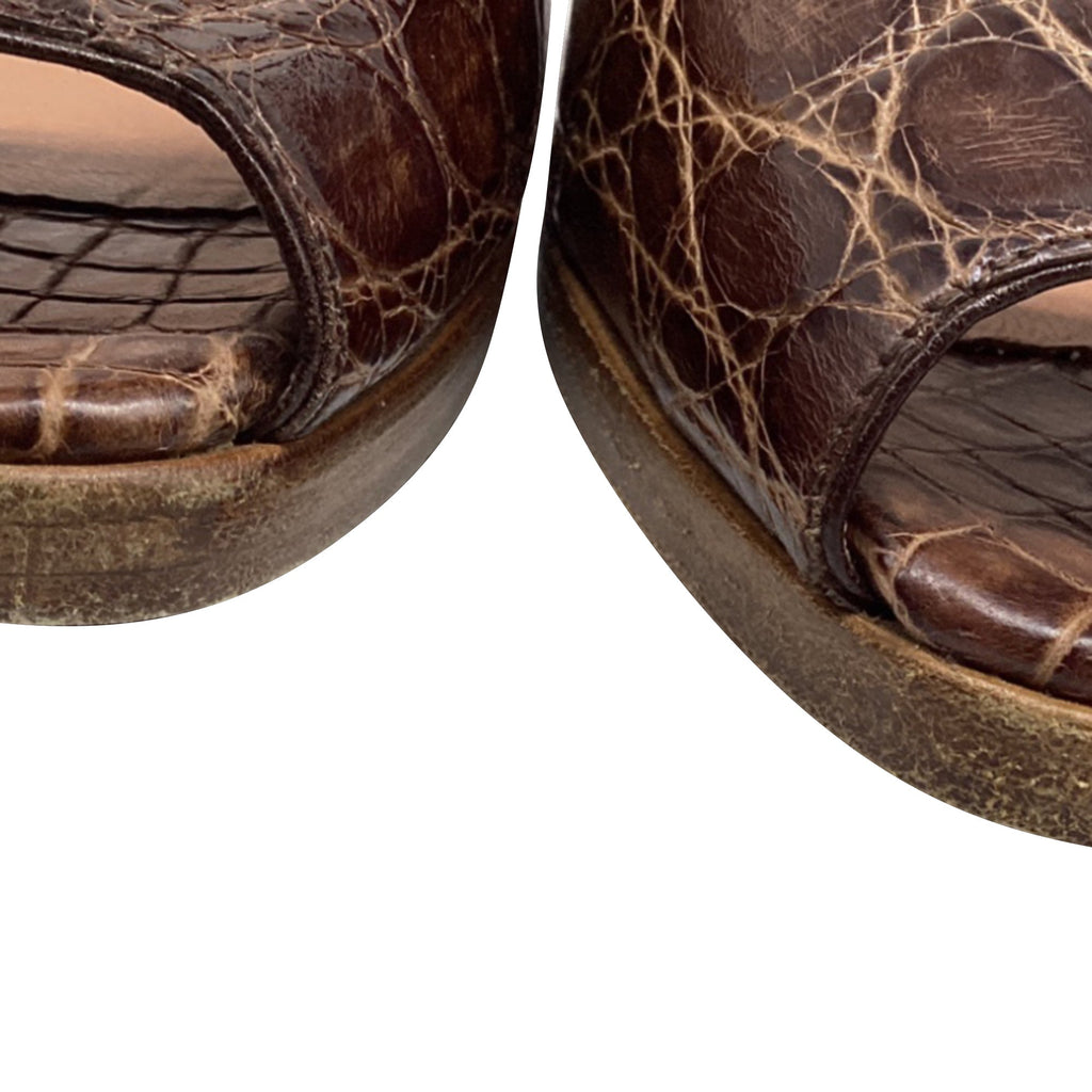 Women's Alaïa Open Toe High Heels in Animal Print Leather