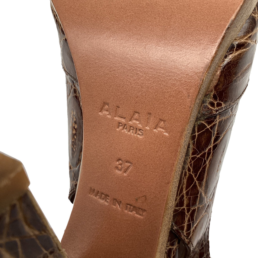 Women's Alaïa Open Toe High Heels in Animal Print Leather