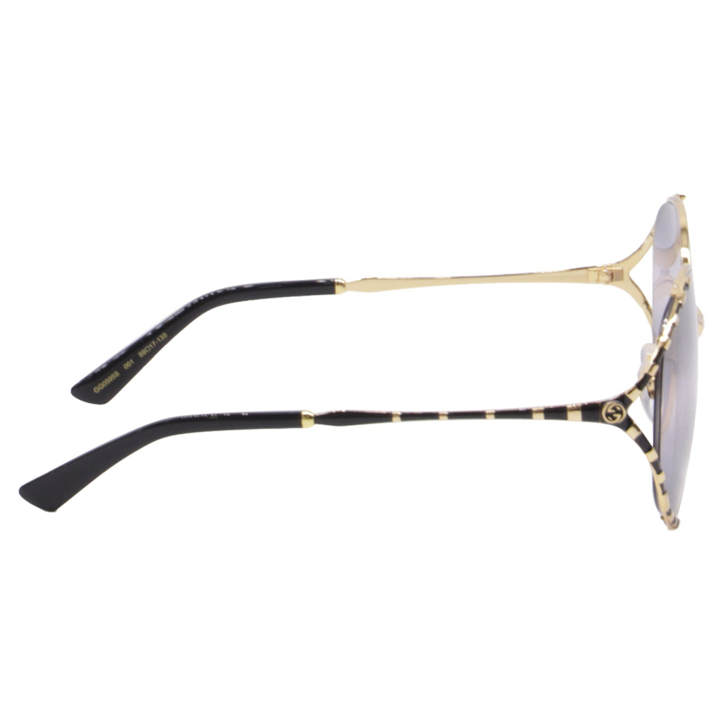 Gucci GG0595S Bamboo Round-Framed Sunglasses in Gold Metal
