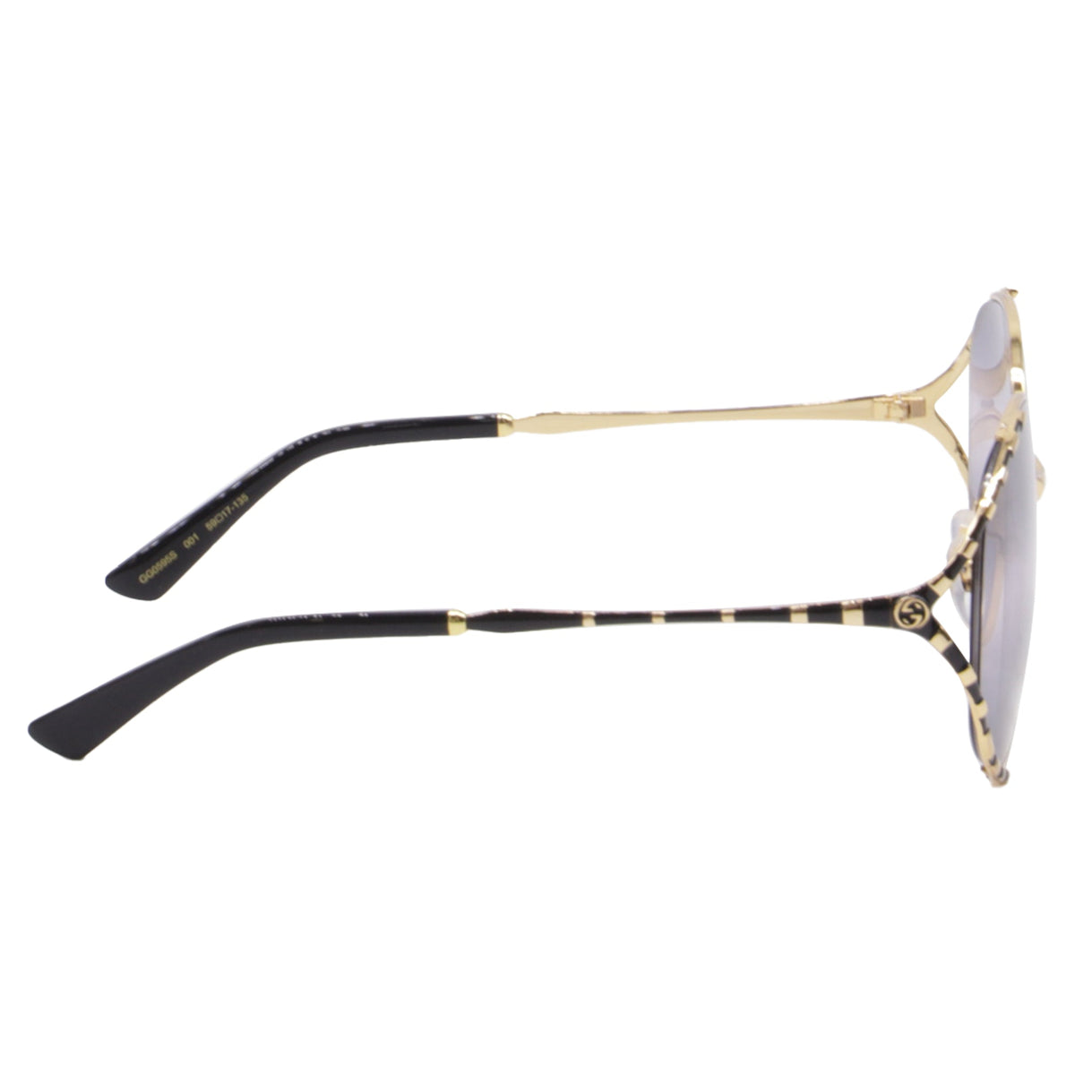 Gucci GG0595S Bamboo Round-Framed Sunglasses in Gold Metal