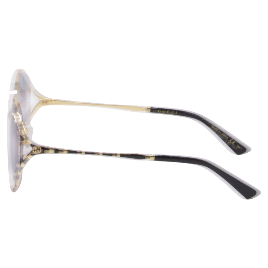 Gucci GG0595S Bamboo Round-Framed Sunglasses in Gold Metal